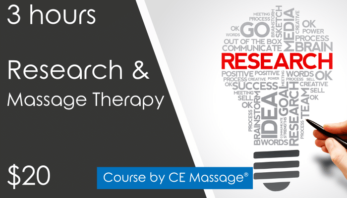 3 hr Research and Massage Therapy Course from CEMassage.com